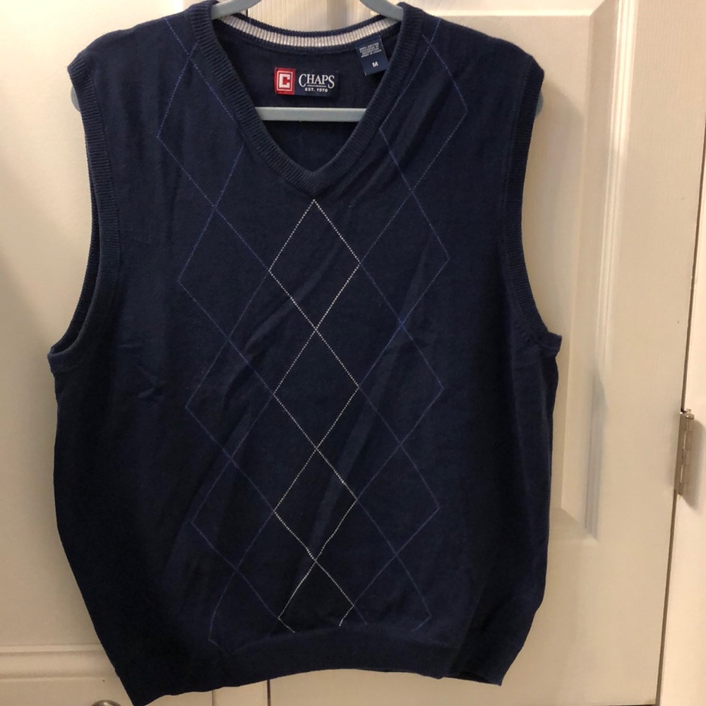 Chaps Argyle Sweater Vest Size M
